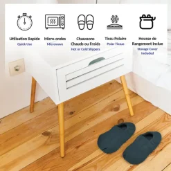 Chaussons Chauffants Femme Gris - Confort Textile Basse Tige* Clearance