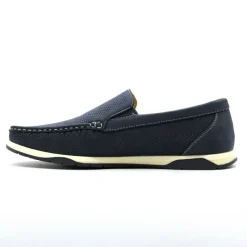 Chaussures bateau facile à enfiler synthétique bleu marine* New