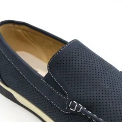 Chaussures bateau facile à enfiler synthétique bleu marine* New