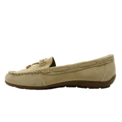 Chaussures bateau facile à enfiler femme cuir beige de 36 à 41* Discount