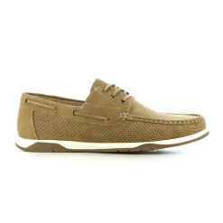 Chaussures bateau homme en synthétique camel - Tige basse* Discount