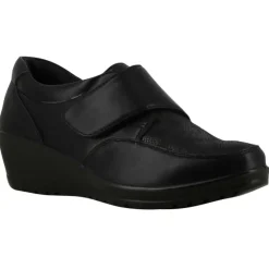 Chaussures scratch noir talon compensé PU - Fermeture pratique* New