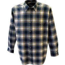 Chemise à carreaux Dolty flanelle coton bleu beige S à 4XL* Clearance