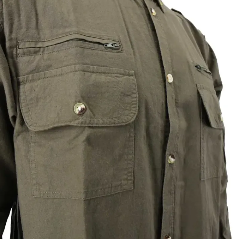 Chemise Authentic respirante multipoches coton kaki S à 3XL*Bartavel Hot