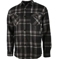 Chemise chaude homme à carreaux polyester grise M à 3XL*Treeland