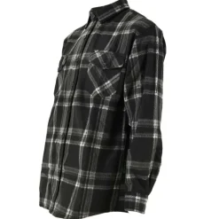 Chemise chaude homme à carreaux polyester grise M à 3XL*Treeland