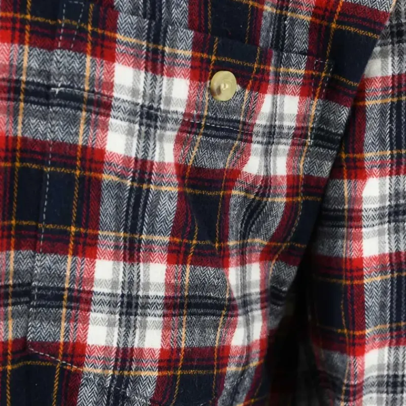 Chemise droite longue à carreaux bordeaux coton S à 4XL* Hot