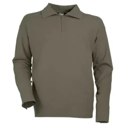 Chemise F1 coton kaki 240g/m2 col zippé poignets boutonnés* New