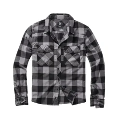 Chemise Homme à Carreaux Noire et Grise ® - Flanelle 100% Coton*Brandit Best