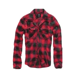 Chemise Homme à Carreaux Rouge et Noire ® - Flanelle 100% Coton Manches Longues*Brandit Sale