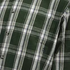 Chemise long pan à carreaux boutons coton flanelle vert M à 5XL*LMA Hot