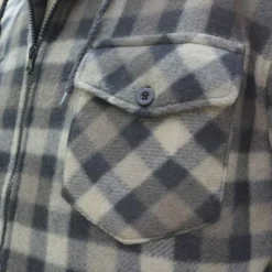 Chemise polaire à capuche 4 poches sherpa marron/rouge M à 3XL*Treeland Best