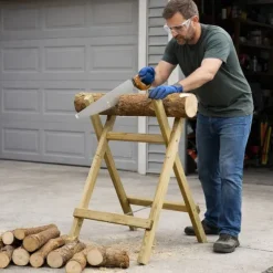 Chevalet en bois naturel pour sciage* Discount