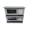 Clapier en bois 2 étages pour lapins - Gris - 91,5 x 45 x 81,4 cm* Best