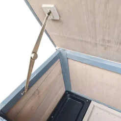 Clapier en bois 2 étages pour lapins - Gris - 91,5 x 45 x 81,4 cm* Best