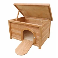 Clapier en bois d'épicéa pour lapin - 60x40x40 cm - Naturel* Best