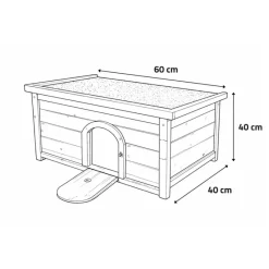 Clapier en bois d'épicéa pour lapin - 60x40x40 cm - Naturel* Best