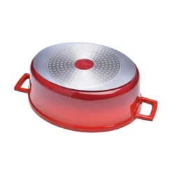 Cocotte en fonte aluminium ovale rouge 5,3 L*Pradel France