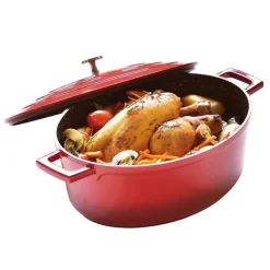 Cocotte en fonte aluminium ovale rouge 4 L*Pradel France Sale