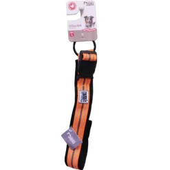 Collier réfléchissant orange néoprène nylon pour chien 45/60 cm* New