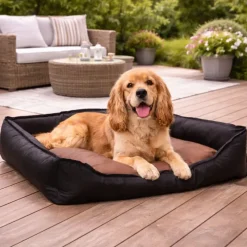 Coussin noir assise marron 300d 90x70x20cm* New