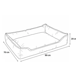 Coussin noir assise marron 300d 90x70x20cm* New