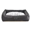 Coussin Sofa Fourrure Croco pour Chien - Noir et Blanc - Déhoussable 63x48x15 cm* New