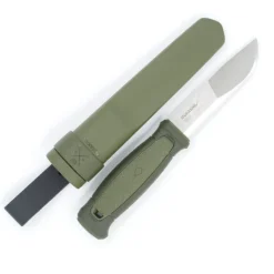 Couteau Kansbol lame acier Sandvik 10,9cm manche caoutchouc vert*Mora Best