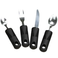 Couverts ergonomiques senior manche épais plastique - Set 4 pièces* Clearance