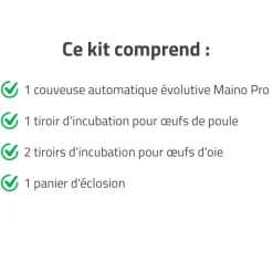 Couveuse + 1 Tiroir caille à poule + 2 Tiroirs oeufs oie - paon -dinde + 1 Panier d'éclosion*MAINO Best