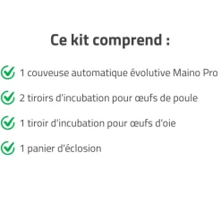 Couveuse + 2 Tiroirs de caille à poule + 1 Tiroir oeufs oie - paon -dinde + 1 Panier d'éclosion*MAINO New