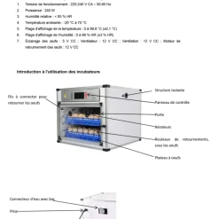Couveuse Automatique PRO ® 68 œufs - Incubation Haute Performance*Couvitech Hot