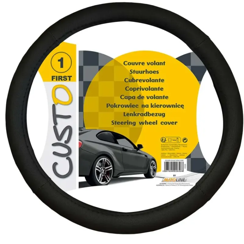 Couvre volant noir universel - Protection textile auto* Sale