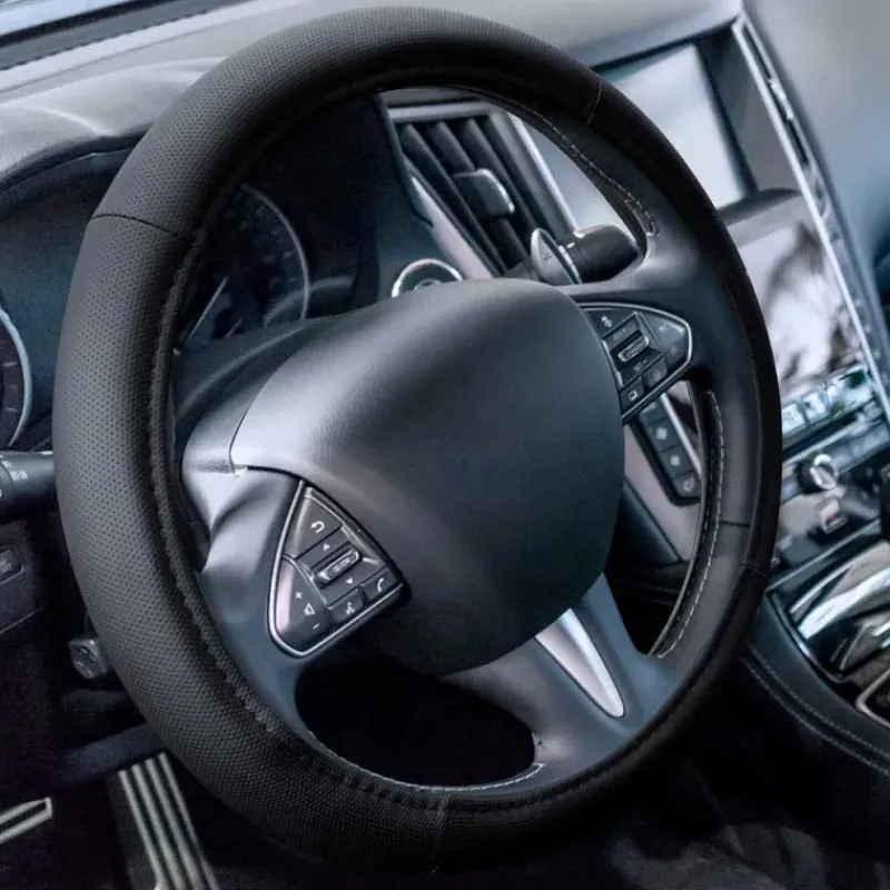 Couvre volant noir universel - Protection textile auto* Sale