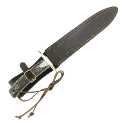 Dague Bowie manche plaquette cerf double tranchant acier inox 26cm*Muela