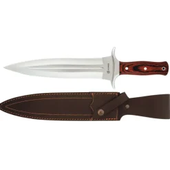 Dague de chasse pour veneur manche bois lame acier 24 cm ép 5mm* Outlet