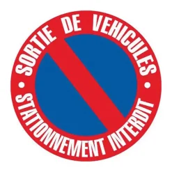 Disque de stationnement interdit Ø 25 cm - Signalisation sortie de véhicules* Clearance