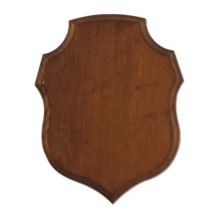 Ecusson chasse trophée chêne ciré 34x28cm*