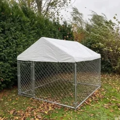 Enclos extérieur galvanisé avec toile imperméable 2x2x1,6 m* Discount