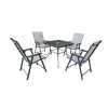 Ensemble Apéro 5 Pièces - Table + 4 Chaises Pliables en Acier et Textilène*