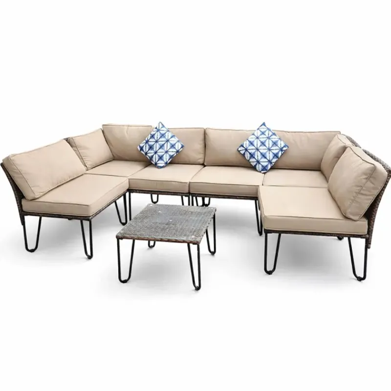 Ensemble Family - Canapé d'angle modulable 3 places + table basse en acier et polyester* Hot