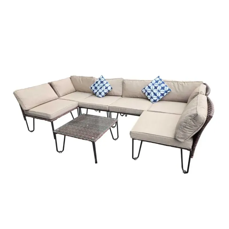 Ensemble Family - Canapé d'angle modulable 3 places + table basse en acier et polyester* Hot