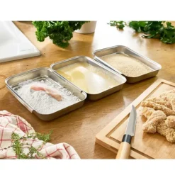 Ensemble pour paner inox 430 - 20,5x15,5x3cm empilable*Pradel France Sale