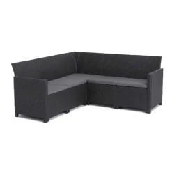 Ensemble salon d'extérieur Claire 5 places ® - Canapé + table basse avec rangement*Keter Outlet