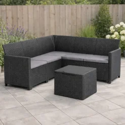 Ensemble salon d'extérieur Claire 5 places ® - Canapé + table basse avec rangement*Keter Outlet