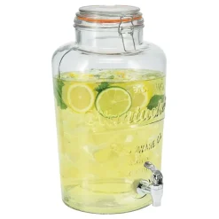 Fontaine à boisson en verre 8L - Robinet verseur et couvercle à clip* Hot