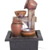 Fontaine décorative en polyrésine avec LED et amphores - 22x19x29cm* Sale