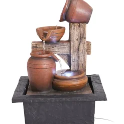 Fontaine décorative en polyrésine avec LED et amphores - 22x19x29cm* Sale