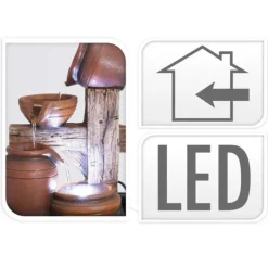 Fontaine décorative en polyrésine avec LED et amphores - 22x19x29cm* Sale