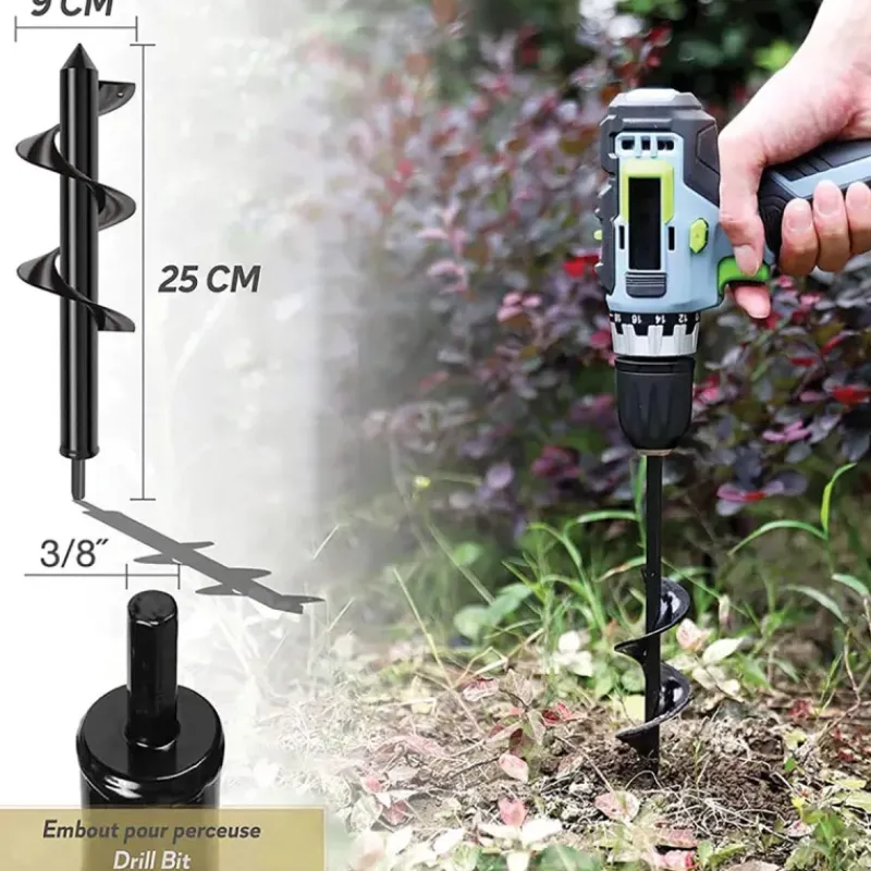 Foret de tarière pour perceuse Ø9 cm - Outil de jardinage* Outlet